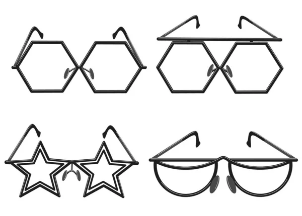 Σκελετοί Εικόνων Για Μοντέρνα Γυαλιά Διαφόρων Σχημάτων Εικονογράφηση Διανύσματος Λευκό — Διανυσματικό Αρχείο