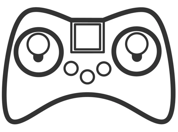 Game Joystick Silhouette Icon Computer Vector Illustration White Background — Stock Vector