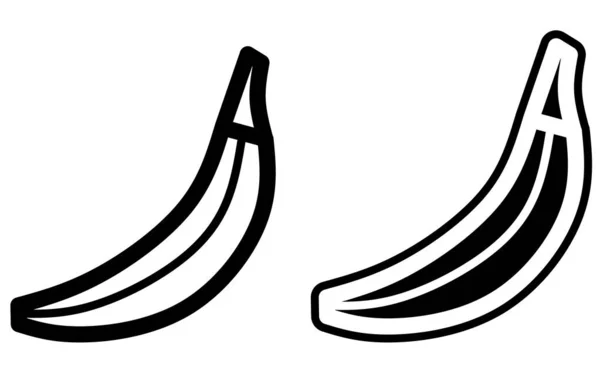 Ícone Silhueta Preta Banana Fruta Ilustração Vetorial Isolada Sobre Fundo — Vetor de Stock