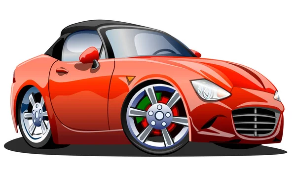 Deportes Coche Dibujos Animados Rojo Sobre Fondo Blanco Ilustración Vectorial — Vector de stock