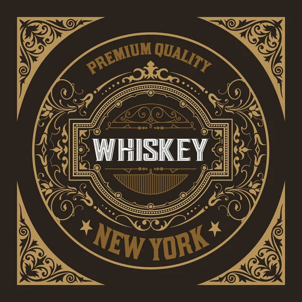 Stare etykiety whisky z ramą — Wektor stockowy