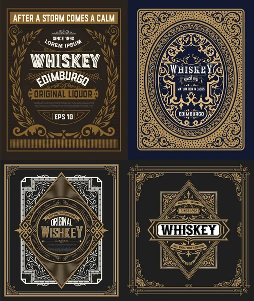 Marca o Whiskey Labes. vetor — Vetor de Stock