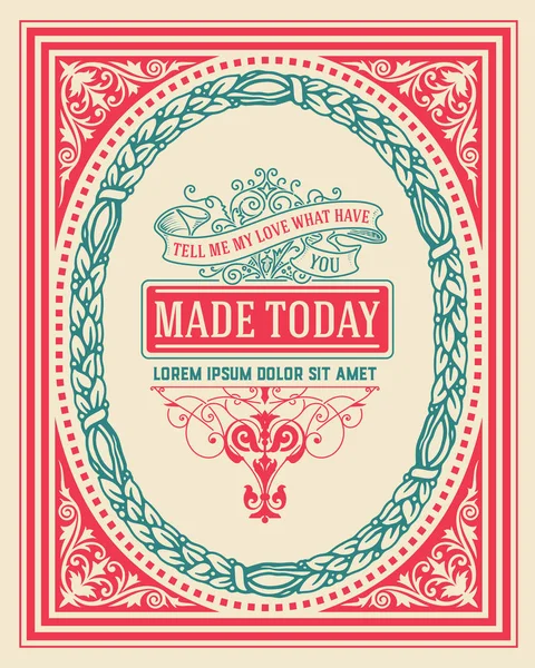 Vintage design with frame. Vector resources. — Stock Vector