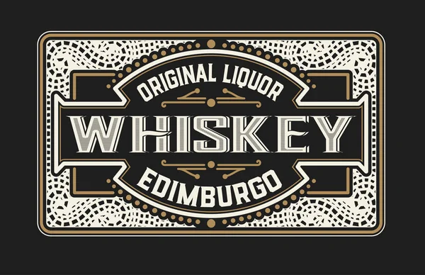 Insignia vintage para embalaje de whisky — Vector de stock