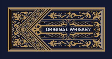 Retro viski etiket. Vektör