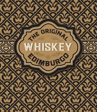 Vintage backgroud ile eski viski rozet