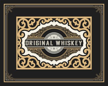 Vintage çerçeve ve viski ürün için etiket. Sen-ebilmek kullanma o için 