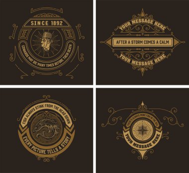 Vintage logo şablonlar, otel, Restoran, iş veya butik 