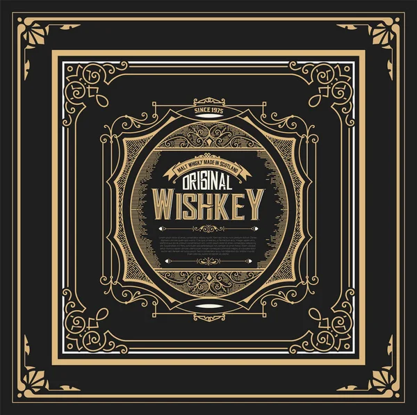 Retro whisky popisek. Vektor — Stockový vektor