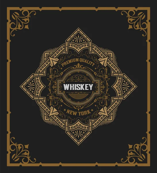 Whiskey label met oude frames — Stockvector