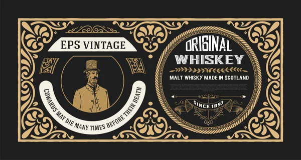 Diseño de whisky para etiquetas y envases — Vector de stock