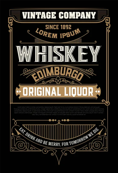 Western label for whiskey or other products. — Stock Vector