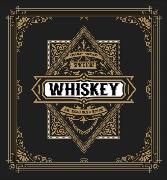 Zachodnia etykieta whisky lub innych produktów. — Wektor stockowy