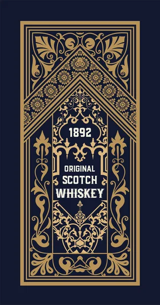 Diseño de whisky para etiquetas y envases — Vector de stock