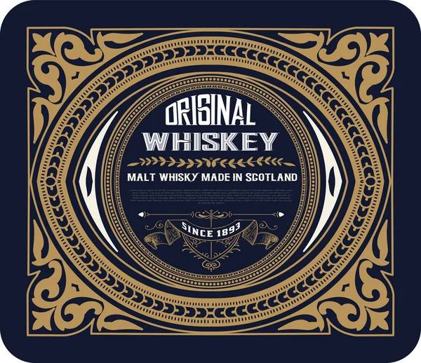 Old frame label design for Whiskey and Wine label, Restaurant, B