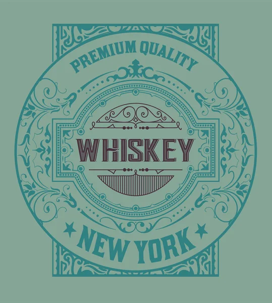 Vintage label for whiskey packing — Stock Vector