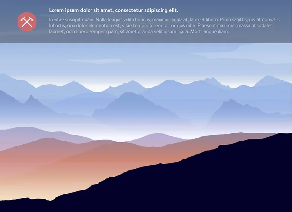 山の風景テンプレート。ベクトル. — ストックベクタ