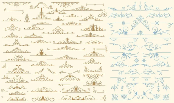 Vintage Vector Adornos Decoraciones Elementos de diseño . — Vector de stock