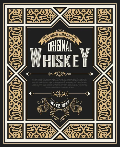 Vintage Card für Whiskey — Stockvektor