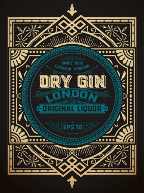 Çiçek çerçeveli cin etiketi