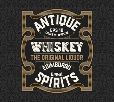 Viski paketleme için klasik etiket