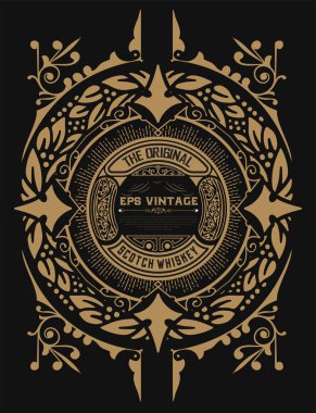 Viski paketleme için klasik etiket