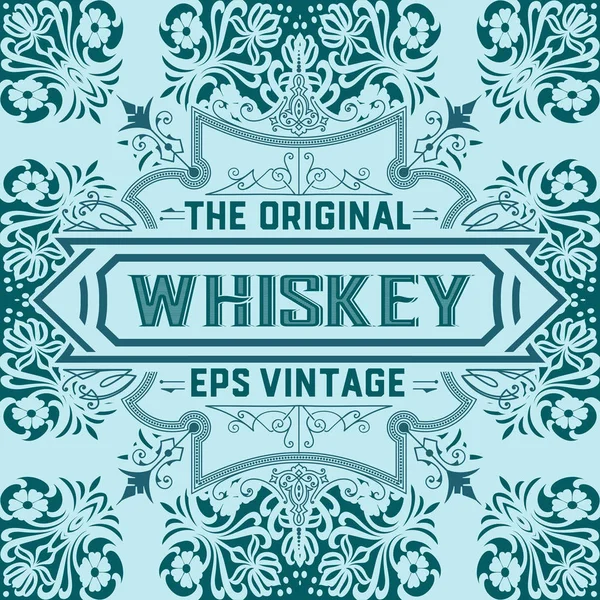 Vintage label design pro whisky a víno štítek, restaurace bann — Stockový vektor