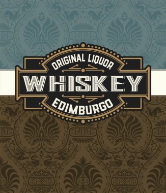 Viski etiket. Katmanlı vektör