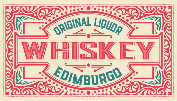 Viski ve Şarap etiketi için eski etiket tasarımı, Restoran afişi,
