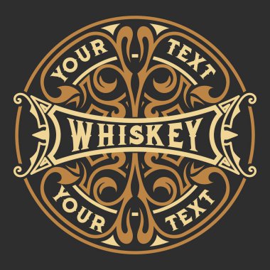Vintage tasarım. Viski etiket biçemi