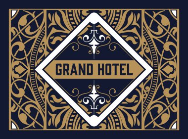 Vintage logo şablonu, otel, Restoran, iş kimliği