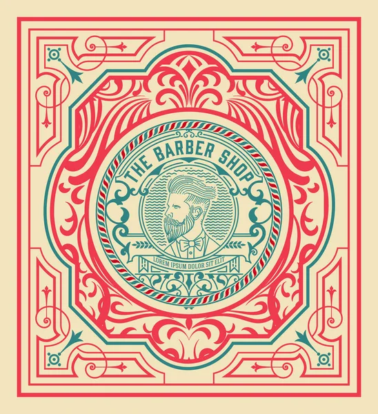 Vintage-Label. Thema Friseursalon — Stockvektor