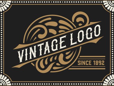 Vintage logo şablonu, otel, Restoran, iş veya butik ben