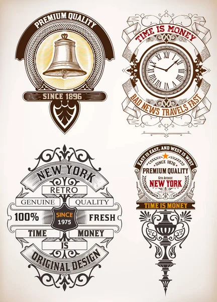 Vintage logo templates, Hotel, Restaurant, Business or Boutique — Stock Vector