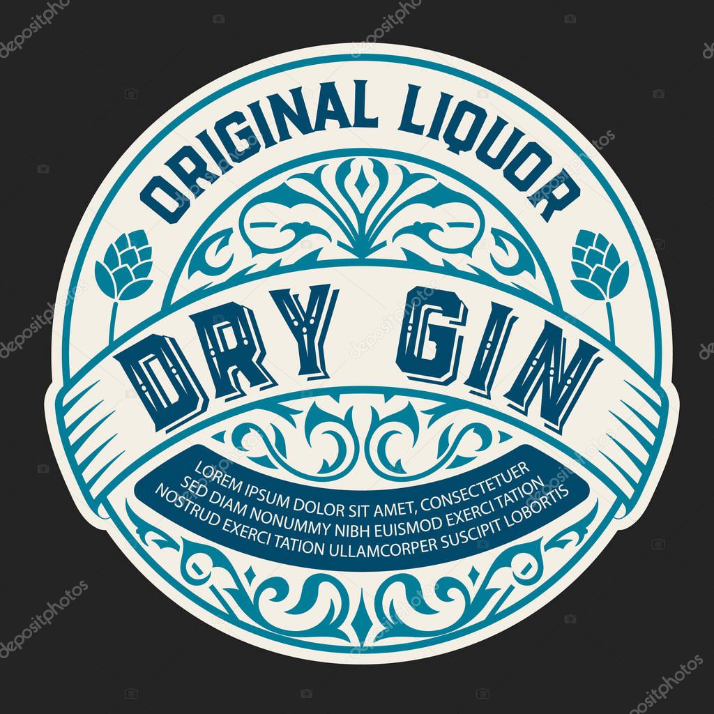 Gin logo with floral ornaments