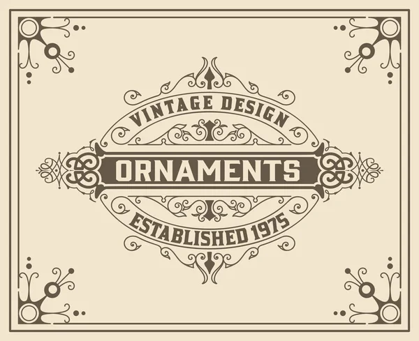 Vintage floral ornamen plantilla de ilustración vectorial. victoriano — Vector de stock