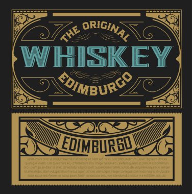 Paketlemek için klasik etiket. Çiçekli Batı stili.