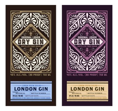 Cin likör tasarımlı klasik etiket