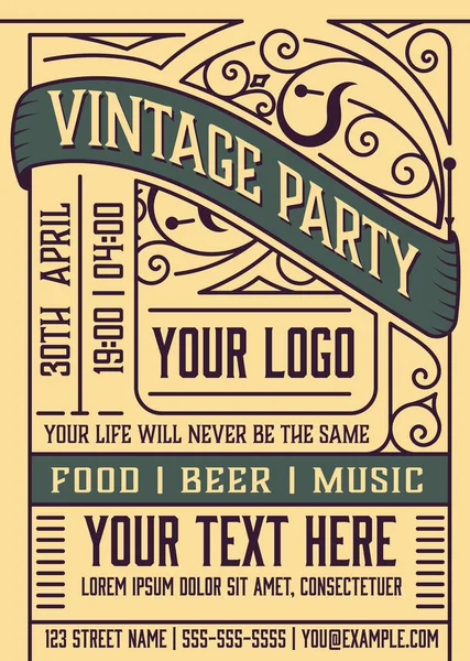 Vintage Event Poster Layout. Vector layered