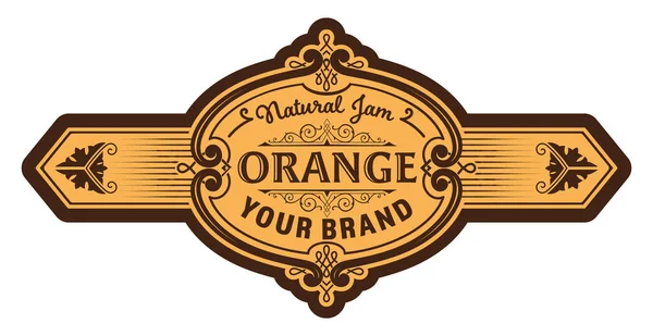Vintage Organic Jam Label Floral Elements — Stock Vector