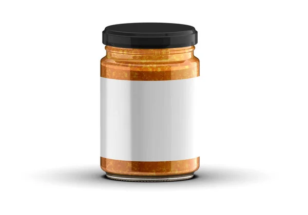 Marmelade Glas Isoliert Auf Weiß — Stockfoto