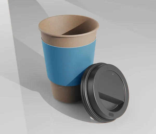 Бумажная Чашка Кофе Модель Вашего Проекта — стоковое фото