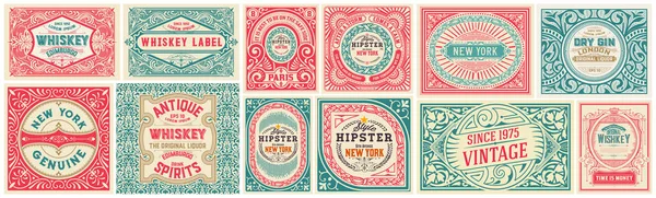 Mega Set Vintage Labels Vector Layered — Stock Vector