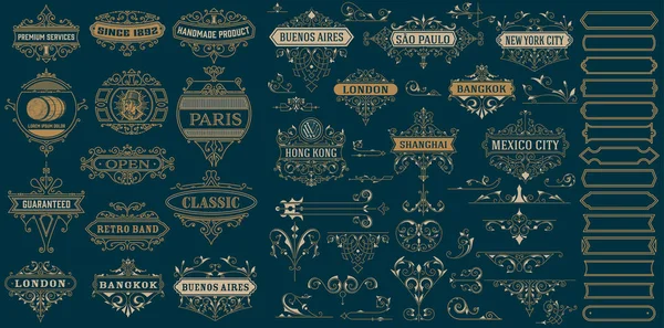 Logos Éléments Vintage Modèle Vectoriel — Image vectorielle