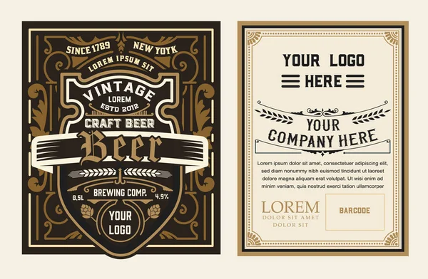 Vintage Beer Label Packing Vector Graphics
