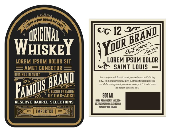 Full Liquor Label Design Front Back Sides Layered — Stock Photo, Image