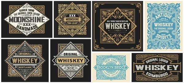 Set Etiquetas Vintage Capas Vectores — Vector de stock