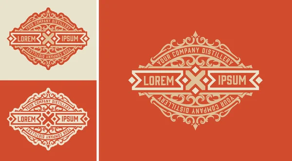 Luxusní Logo Šablona Vzkvétá Květinovými Ozdobami Vektorová Ilustrace — Stockový vektor