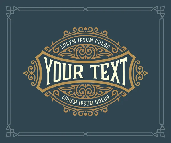 Vintage Logo of Banner lay-out met sierelementen — Stockvector