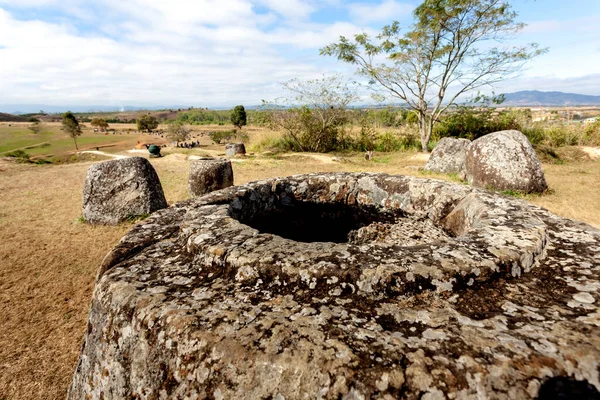 Llanura Los Tarros Piedra Antigua Paisaje Arqueológico Megalítico Provincia Xieng — Foto de Stock